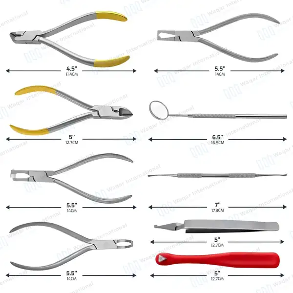 9 Pcs Ortho Set Up Tray Kit Professional Orthodontic Pliers - surgical instruments manufactured by Waqar International, Sialkot - view 3