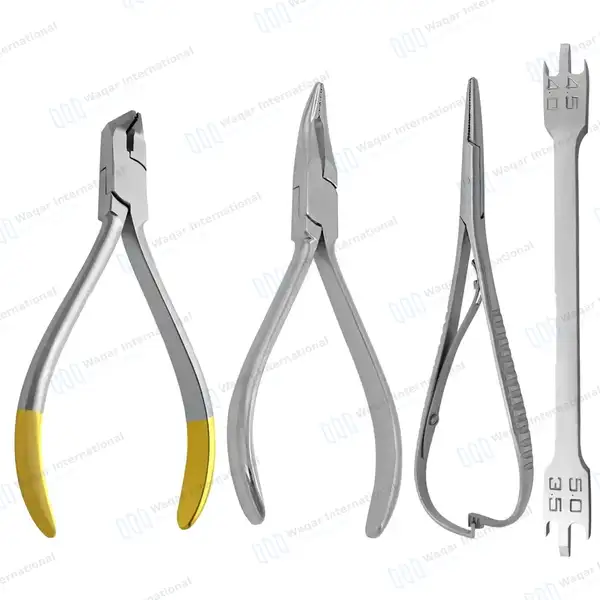 T/C Distal End Cutter Weingart Pliers Mathieu Needle & Gauge 4 Pcs Orthodontic Tools - surgical instruments manufactured by Waqar International, Sialkot - view 2