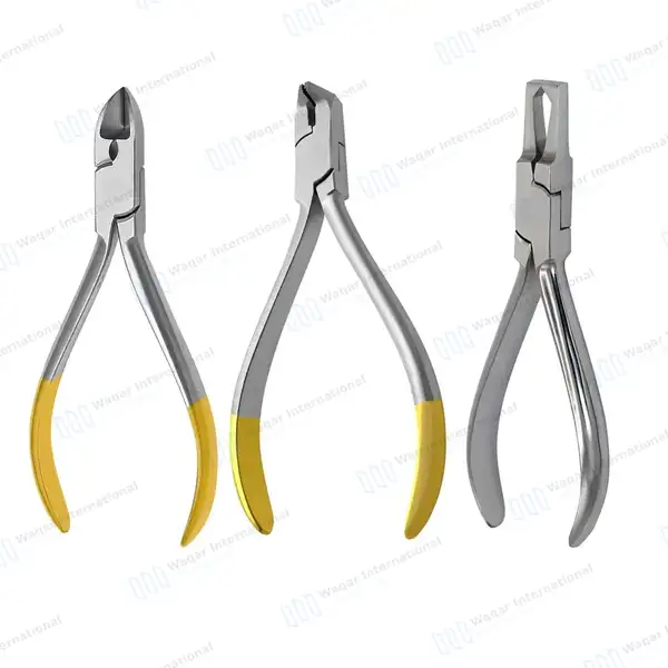3 Orthodontic Pliers Set Bracket Remover TC Hard Wire & Distal End Cutter - surgical instruments manufactured by Waqar International, Sialkot - view 2