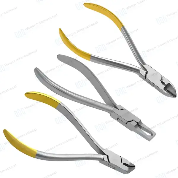 3 Orthodontic Pliers Set Bracket Remover TC Hard Wire & Distal End Cutter - surgical instruments manufactured by Waqar International, Sialkot - view 7