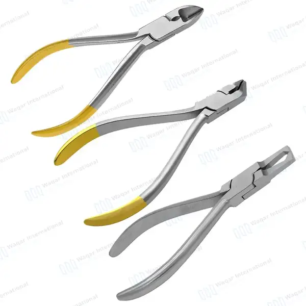 3 Orthodontic Pliers Set Bracket Remover TC Hard Wire & Distal End Cutter - surgical instruments manufactured by Waqar International, Sialkot - view 8