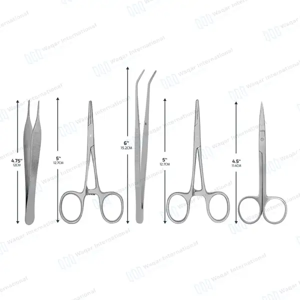 5 Pcs Veterinary Basic Diagnostic Kit Suture Surgery Dental Nurse Student - surgical instruments manufactured by Waqar International, Sialkot - view 3