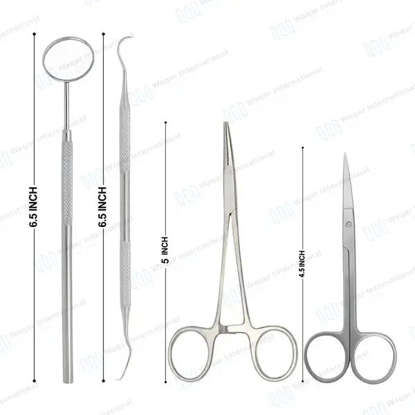 4 Pcs Veterinary Tooth Examination Diagnostic Set Dog Cat Grooming Dental Surgery Kit - surgical instruments manufactured by Waqar International, Sialkot - view 6