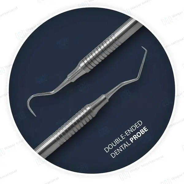 3 Pcs Tartar Calculus Plaque Remover Tooth Scraper Dental Mirror & Probe #5 Set - surgical instruments manufactured by Waqar International, Sialkot - view 4