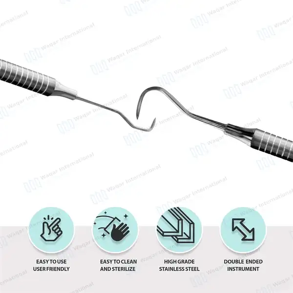 Sickle Scaler Anterior Towner Jacquette U15-33 Hollow Handle - surgical instruments manufactured by Waqar International, Sialkot - view 6