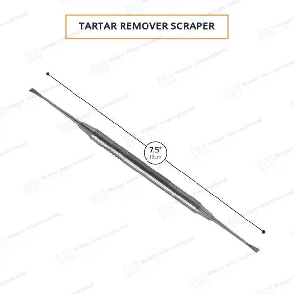 Scaler #12 Tarter Remover Scraper 7 1/2″ Double Ended Hollow Handle - surgical instruments manufactured by Waqar International, Sialkot - view 3
