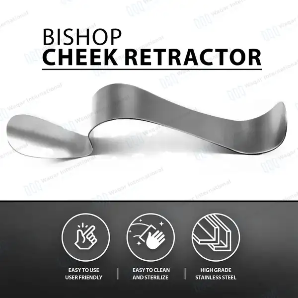 10 Pcs Bishop Lip & Cheek Retractor Set – Double Ended - surgical instruments manufactured by Waqar International, Sialkot - view 7