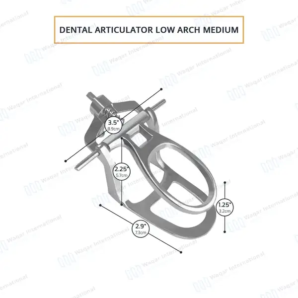 3 Low Arch Dental Articulator Medium Chrome Plated - surgical instruments manufactured by Waqar International, Sialkot - view 2