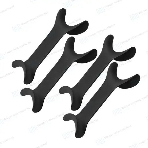 4 Cheek Retractor Set 4.5″ Dental Orthodontic Surgical Black Coated - surgical instruments manufactured by Waqar International, Sialkot - view 2