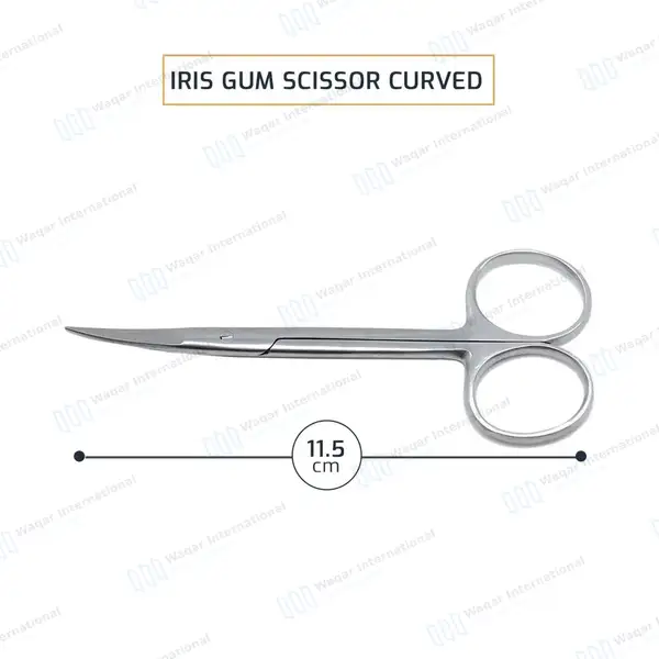 Iris Gum Scissors Curved Dental Iwanson Gauge Crown Lab Measuring Spring Wax - dental instruments manufactured by Waqar International, Sialkot - view 2