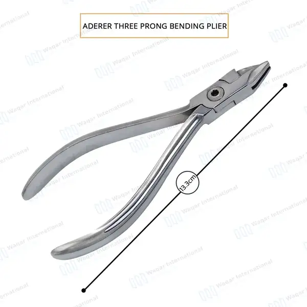 3 Prong Dental Aderer Plier 5.25″ Orthodontic Instrument - surgical instruments manufactured by Waqar International, Sialkot - view 4