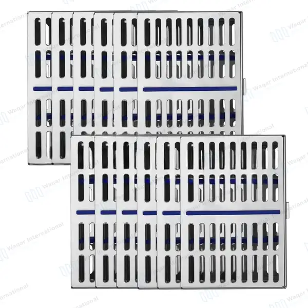 10 Dental Surgical Sterilization Cassette Racks Box for 10 Instruments - surgical instruments manufactured by Waqar International, Sialkot - view 2