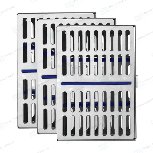 3 Sterilization Cassette 7″ X 5″ Dental Surgical Lab for 10 Instruments - surgical instruments manufactured by Waqar International, Sialkot - view 2