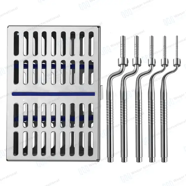 5 Offset Sinus Osteotomes with Sterilization Cassette 7.25″ X 5″ - surgical instruments manufactured by Waqar International, Sialkot - view 6