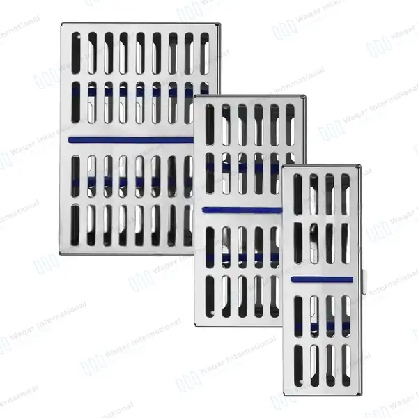 9 Pcs Dental Sterilization Cassette Tray Box for 10 7 & 5 Instruments - surgical instruments manufactured by Waqar International, Sialkot - view 2