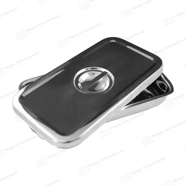 Instrument Tray 8″ x 4″ with Recessed Grip Cover - surgical instruments manufactured by Waqar International, Sialkot - view 2