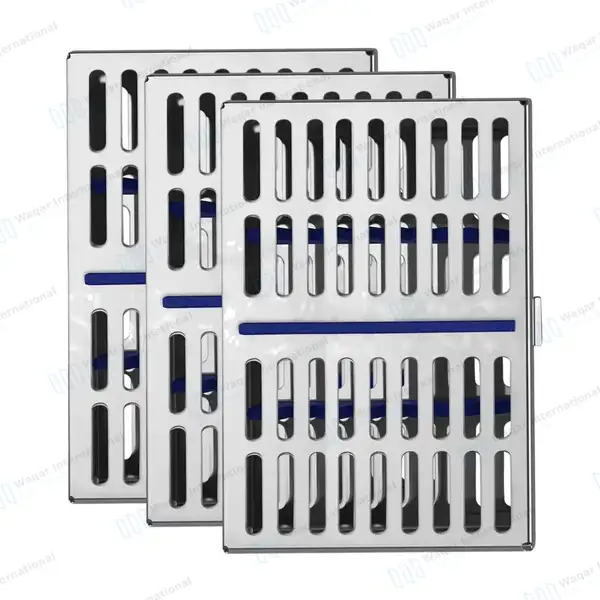 3 Sterilization Cassette 7.25″ X 5″ Surgical Dental Lab Rack Box - surgical instruments manufactured by Waqar International, Sialkot - view 2