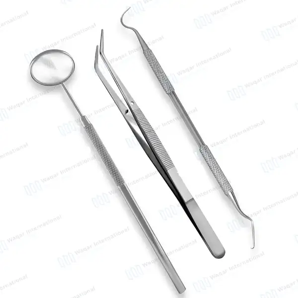 Sterilization Cassette 7.25″X3.50″ with Basic Dental Instruments Kit - surgical instruments manufactured by Waqar International, Sialkot - view 2