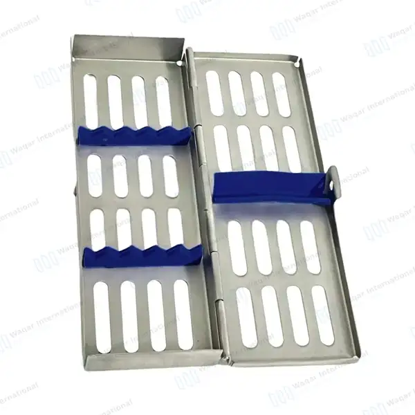 Sterilization Tray Sterile Dental Cassettes Small Parts 7.25″x2.25″ for 5 Instruments - surgical instruments manufactured by Waqar International, Sialkot - view 3