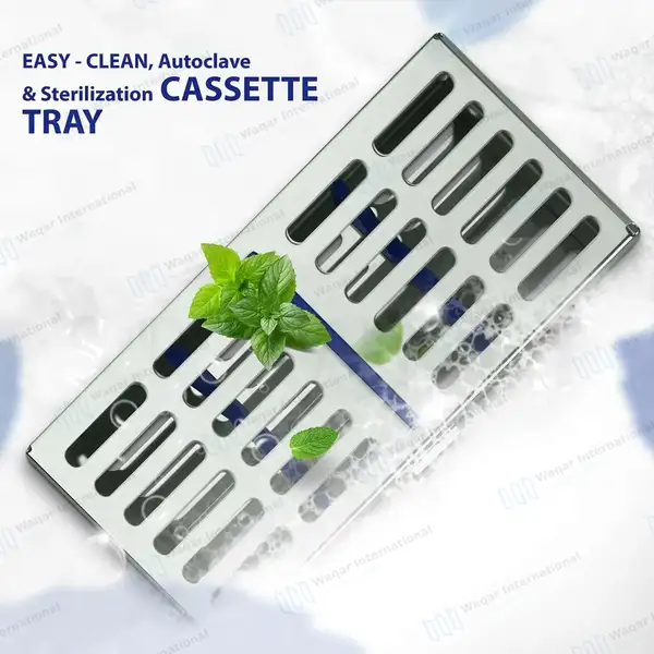 Sterilization Tray Sterile Dental Rack Box Cassette 7.25″ X 3.5″ for 7 Instrument - surgical instruments manufactured by Waqar International, Sialkot - view 8