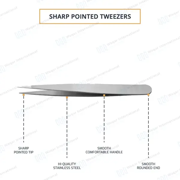 Eyelash Extension Tweeer  3.5″ Sharp Fine Pointed - surgical instruments manufactured by Waqar International, Sialkot - view 4