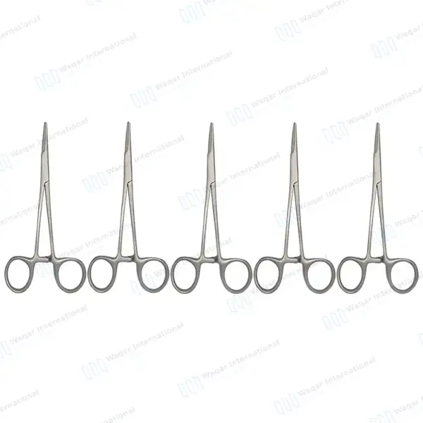 5 Pcs Halsted Mosquito Hemostat Locking Forceps Set 5″ Straight - surgical instruments manufactured by Waqar International, Sialkot - view 2