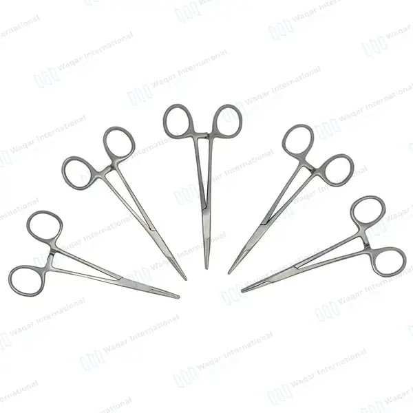 5 Pcs Halsted Mosquito Hemostat Locking Forceps Set 5″ Straight - surgical instruments manufactured by Waqar International, Sialkot - view 5