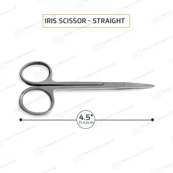 Pack of 20 Iris Scissors 11.5cm Straight - surgical instruments manufactured by Waqar International, Sialkot - view 3