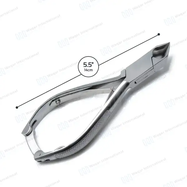 Toe Nail Cutter 5.5″ (14cm) Moon Shaped with Back Lock - surgical instruments manufactured by Waqar International, Sialkot - view 3
