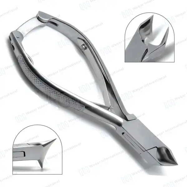 Toe Nail Cutter 5.5″ (14cm) Moon Shaped with Back Lock - surgical instruments manufactured by Waqar International, Sialkot - view 6