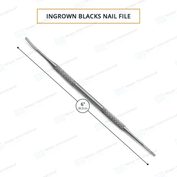Ingrown Toenail File 6″ Double Ended - surgical instruments manufactured by Waqar International, Sialkot - view 3