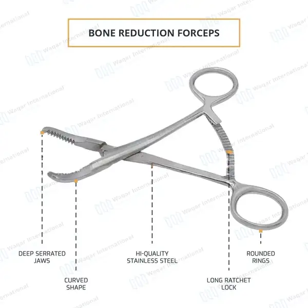 Bone Reduction Forceps – 5¼” - orthopedic instruments manufactured by Waqar International, Sialkot - view 4