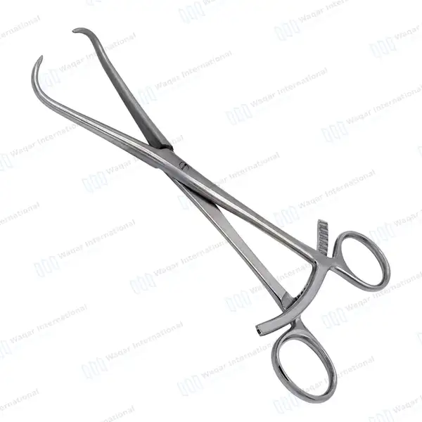Bone Reduction Forceps 8″ Curved Pointed Tips with Long Ratchet - orthopedic instruments manufactured by Waqar International, Sialkot - view 2