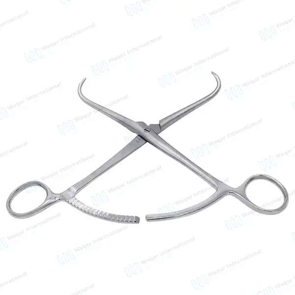 Bone Reduction Forceps 8″ Curved Pointed Tips with Long Ratchet - orthopedic instruments manufactured by Waqar International, Sialkot - view 8