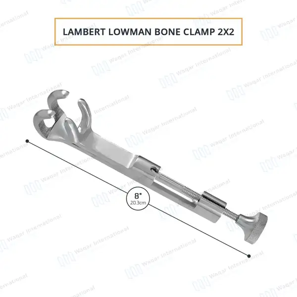 Lambert-Lowman Bone Clamp 8″ 2×2 Prong Jaws 1 3/8″ Wide - orthopedic instruments manufactured by Waqar International, Sialkot - view 3