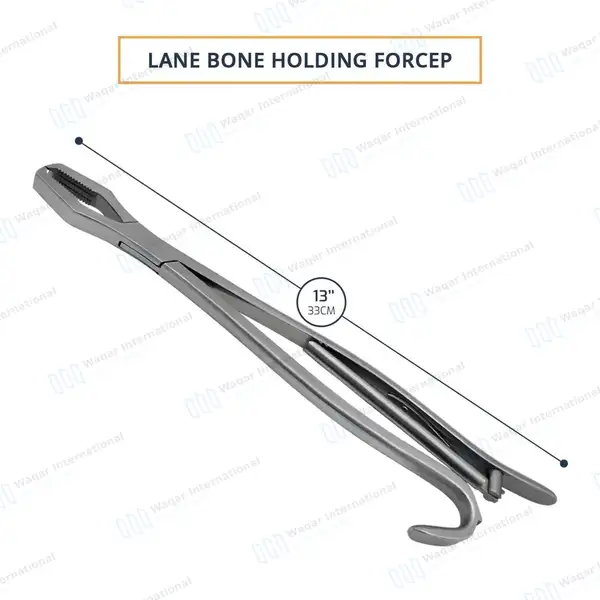 Lane Bone Holding Forceps 13″ with Ratchet - orthopedic instruments manufactured by Waqar International, Sialkot - view 3