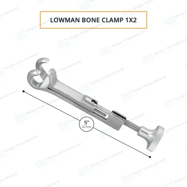 Lowman Bone Clamp 5″ 1×2 Prong Jaws 3/4″ Wide - orthopedic instruments manufactured by Waqar International, Sialkot - view 3