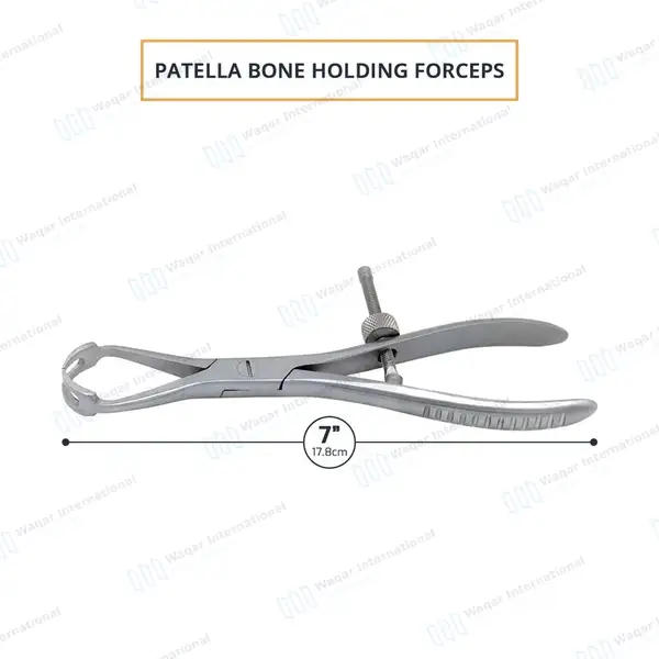 Patella Forceps 7″ 2×2 Sharp Teeth with Adjustable Speedlock - orthopedic instruments manufactured by Waqar International, Sialkot - view 3