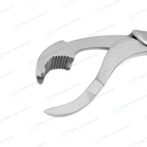 Verbrugge Bone Holding Forceps 10.5″ One Serrated Jaw – Curved - orthopedic instruments manufactured by Waqar International, Sialkot - view 5