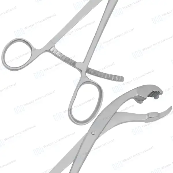 Verbrugge Bone Holding Forceps 10.5″ One Serrated Jaw – Curved - orthopedic instruments manufactured by Waqar International, Sialkot - view 6