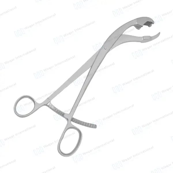 Verbrugge Bone Holding Forceps 10.5″ One Serrated Jaw – Curved - orthopedic instruments manufactured by Waqar International, Sialkot - view 8