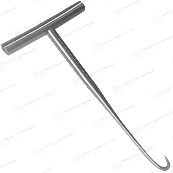 Bone Hook 8″ Sharp 20mm Deep Prong with T-Handle - orthopedic instruments manufactured by Waqar International, Sialkot - view 2