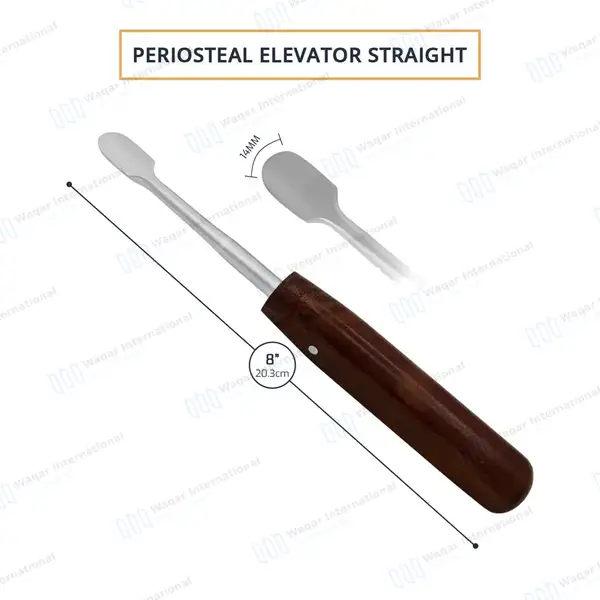 Periosteal Elevator 8″ Straight 14mm Sharp Egde Phenolic Handle - orthopedic instruments manufactured by Waqar International, Sialkot - view 3