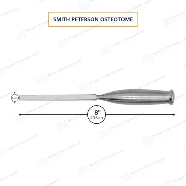 Smith Peterson Osteotome 8″ Straight 6.4mm Blade - surgical instruments manufactured by Waqar International, Sialkot - view 2