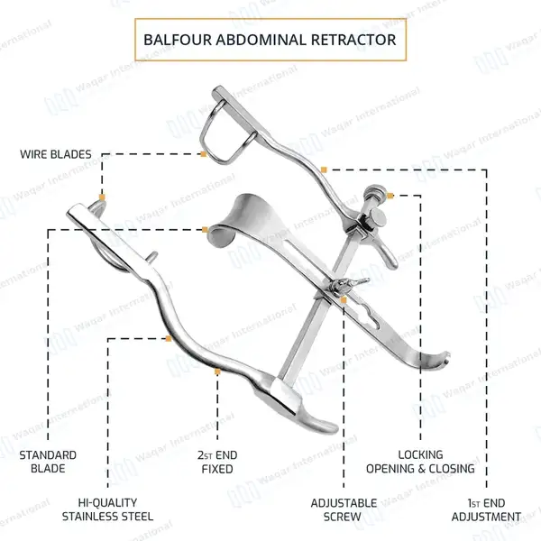 Balfour Baby Retractor 4″ (10.2cm) - surgical instruments manufactured by Waqar International, Sialkot - view 4