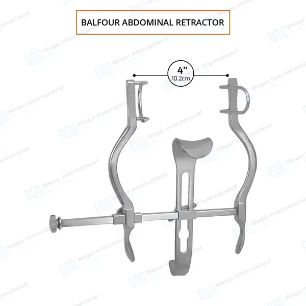 3 Balfour Retractors 4″, 7″ & 10″ Spread with Fenestrated Side Blades - surgical instruments manufactured by Waqar International, Sialkot - view 5