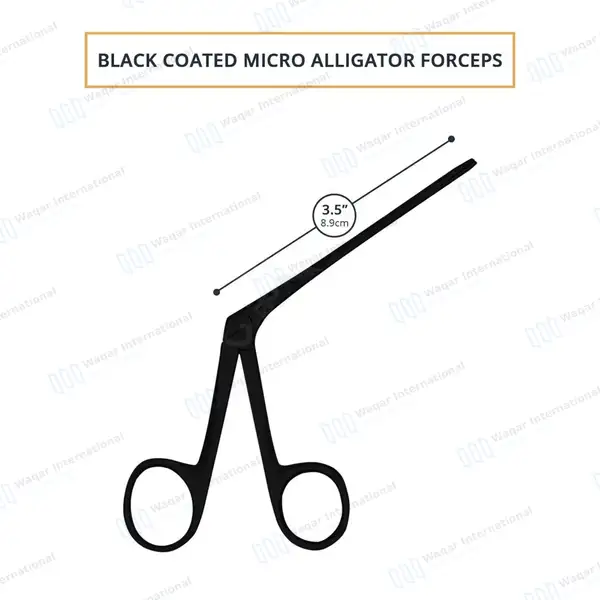 Micro Alligator Forceps Black Coated 3.5″ - surgical instruments manufactured by Waqar International, Sialkot - view 3