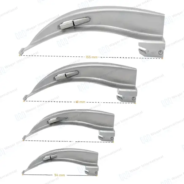Macintosh Laryngoscope Set of 4 Blades 1 Standard Handle - surgical instruments manufactured by Waqar International, Sialkot - view 5