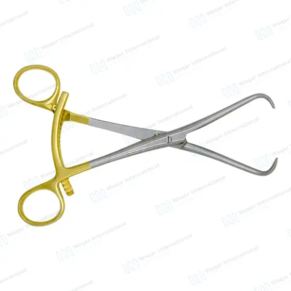 Bone Reduction Forceps 8″ Long Ratchet with Gold Plated Handle - surgical instruments manufactured by Waqar International, Sialkot - view 8