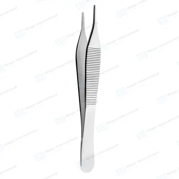 Adson Dressing Forceps 4.75″ Straight Serrated - surgical instruments manufactured by Waqar International, Sialkot - view 2